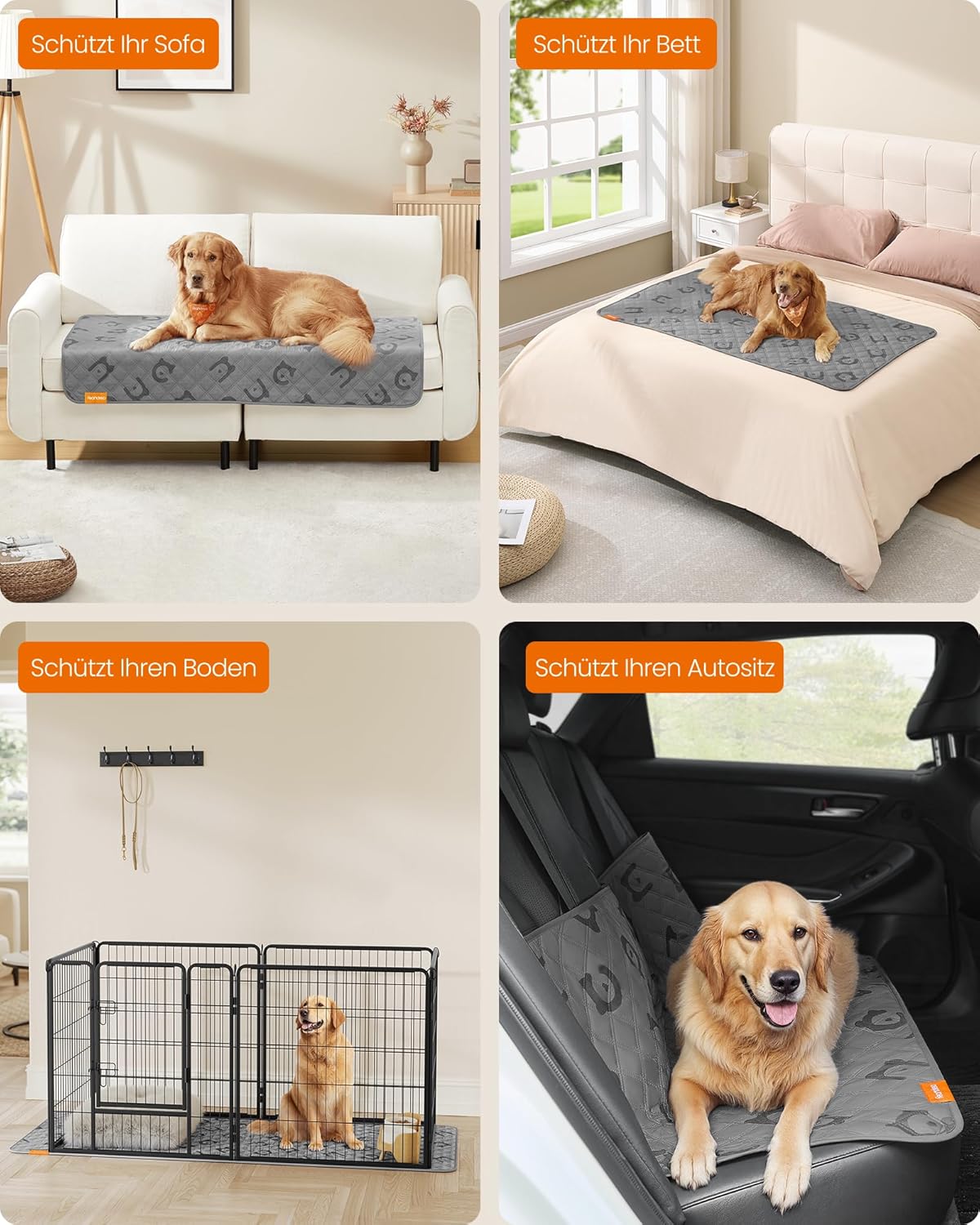 Detalle 2 de Feandrea PPB024GD01 Hundedecke 135 x 76 cm
