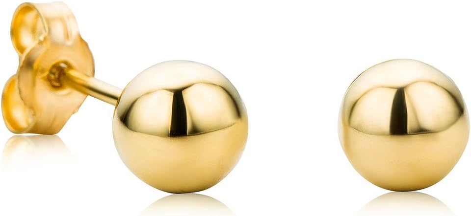 Thumbnail 1 de Orovi Boucles d'Oreilles Or 9 Carats 375 – Boule, fait main, hypoallergéniques, boîte cadeau incluse