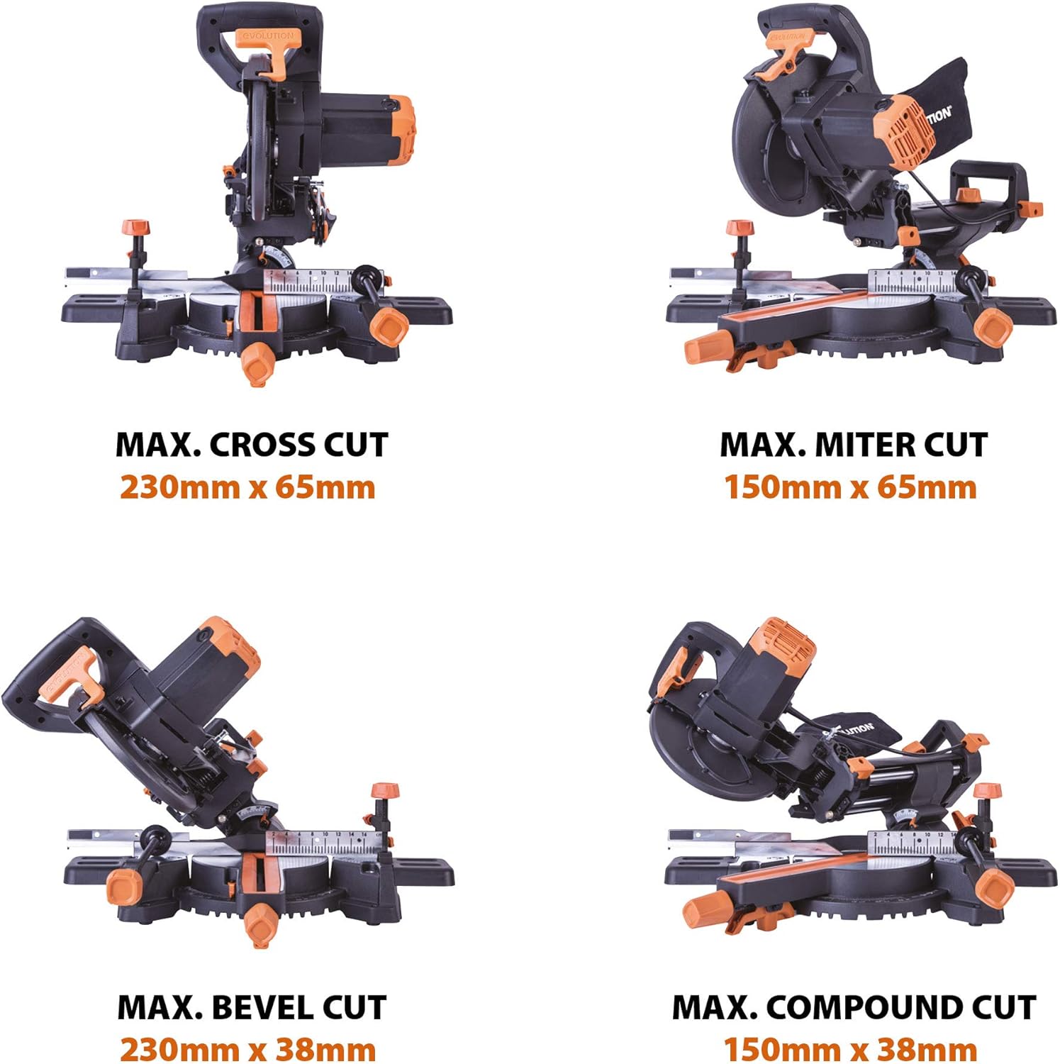 Detalle de Evolution Power Tools R210SMS+ Sliding Mitre Saw