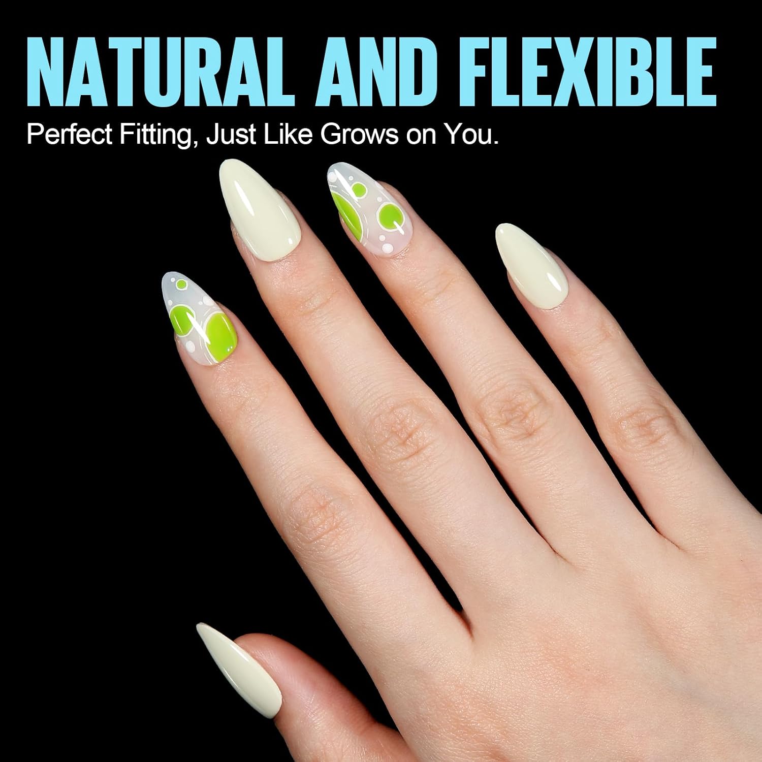 Detalle 2 de TOMICCA Medium Almond Nail Tips, 450 Pieces, Double-Sided Matte