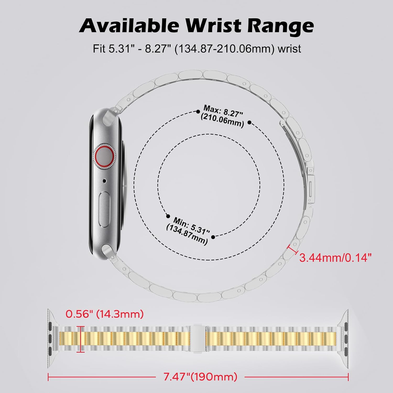 Thumbnail 4 de MoKo Slim Metal Band 190mm for Apple Watch