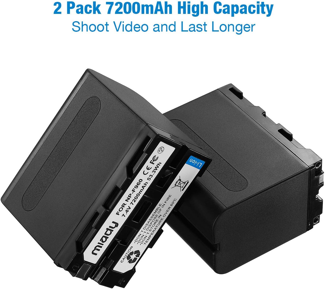 Thumbnail 1 de Miady NP-F960 Akku 7200mAh Doppelpack
