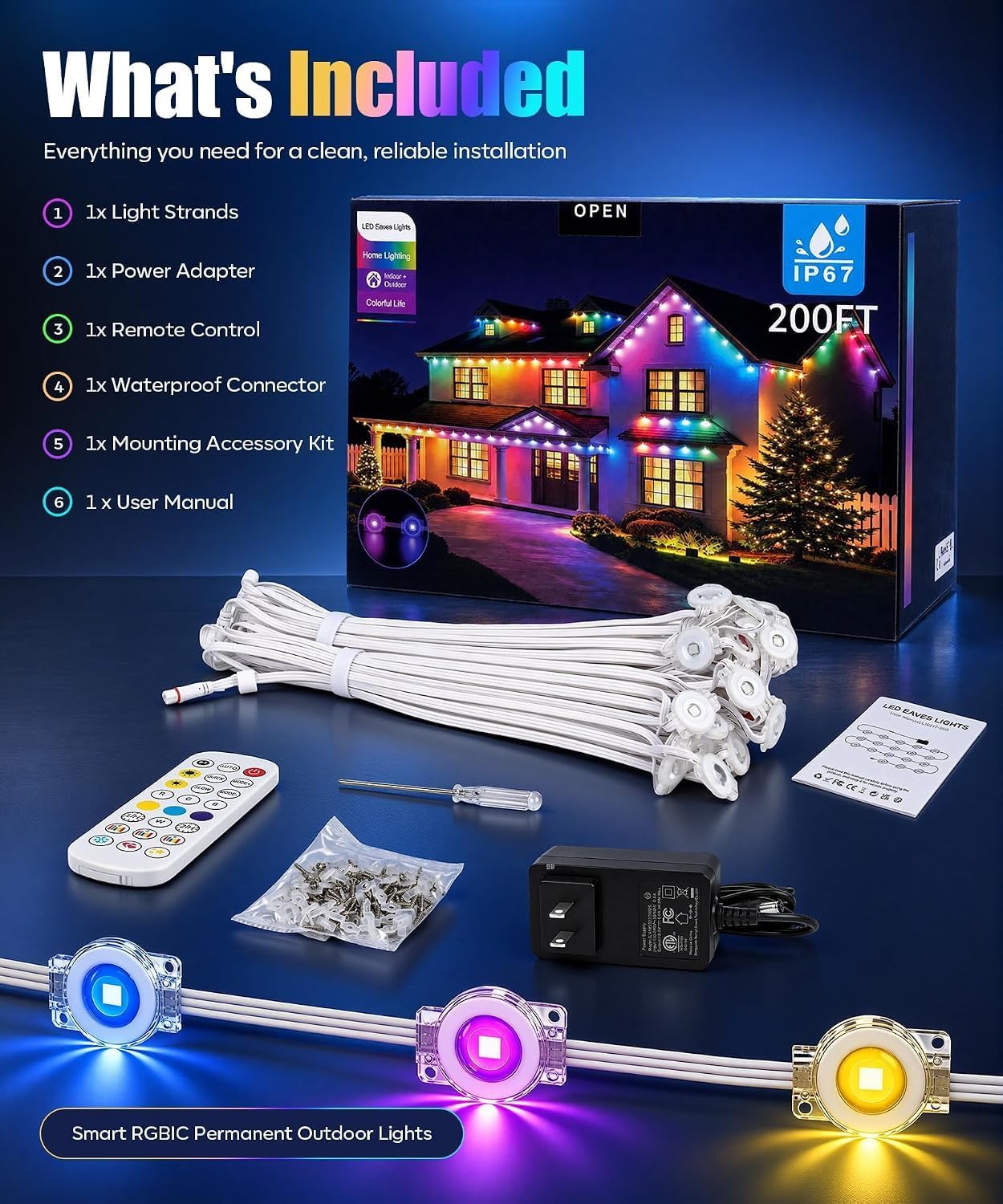 Detalle 2 de Permanent Outdoor Lights 200FT