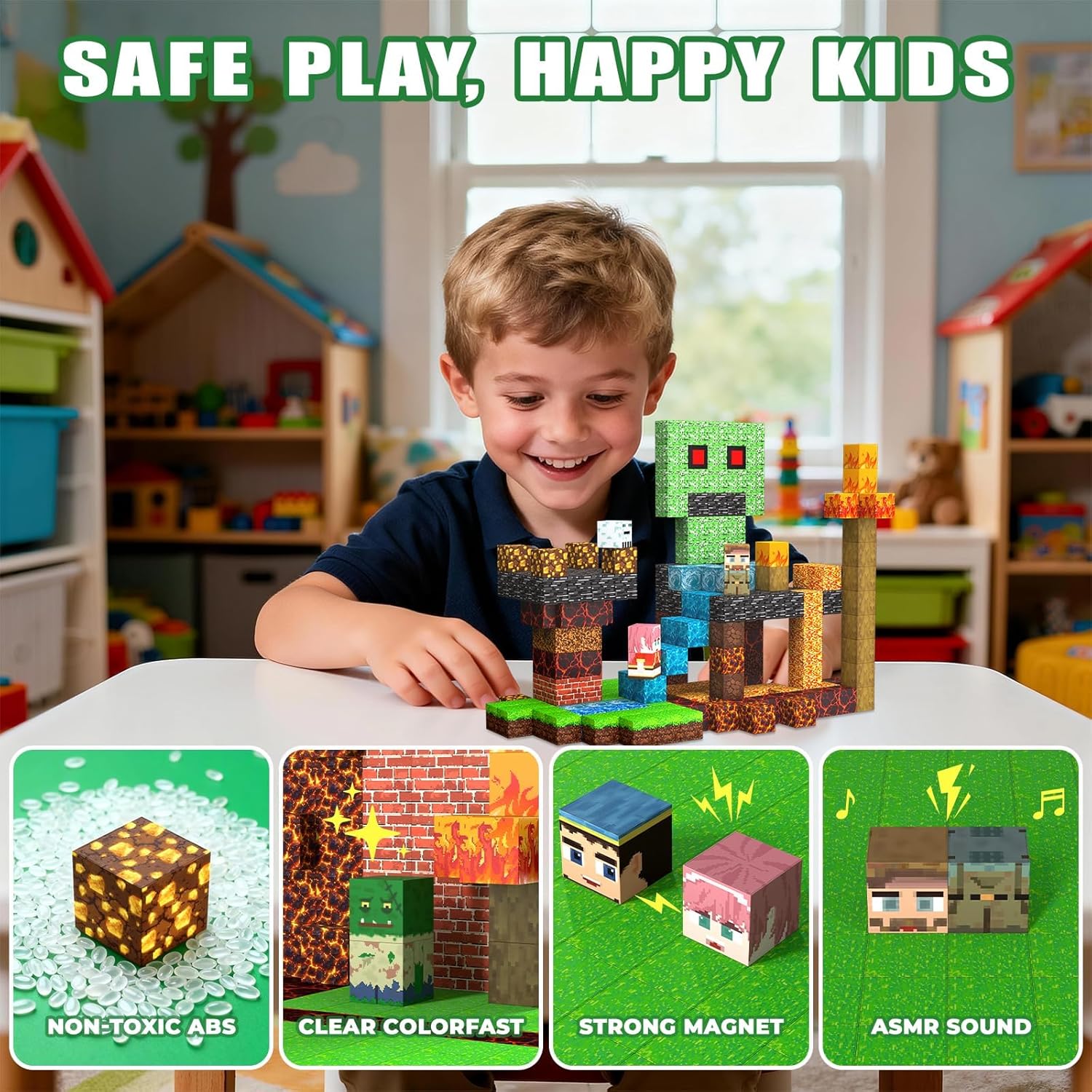 Thumbnail 3 de CraftyNest Magnetic Blocks Toys for Kids – 100 PCS Building Blocks (Underworld)