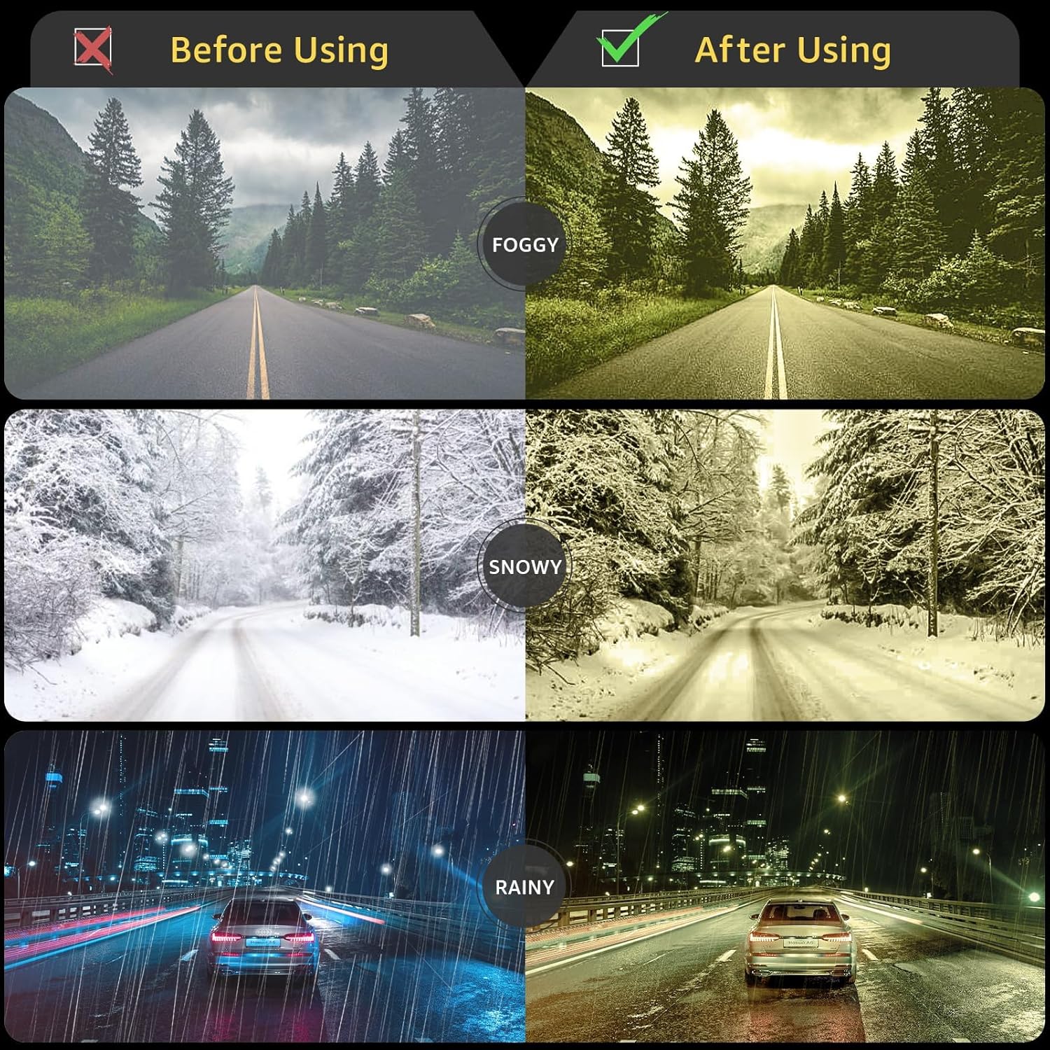 Detalle de Myiaur Night Driving Over Glasses for Men & Women 🕶️ Read more