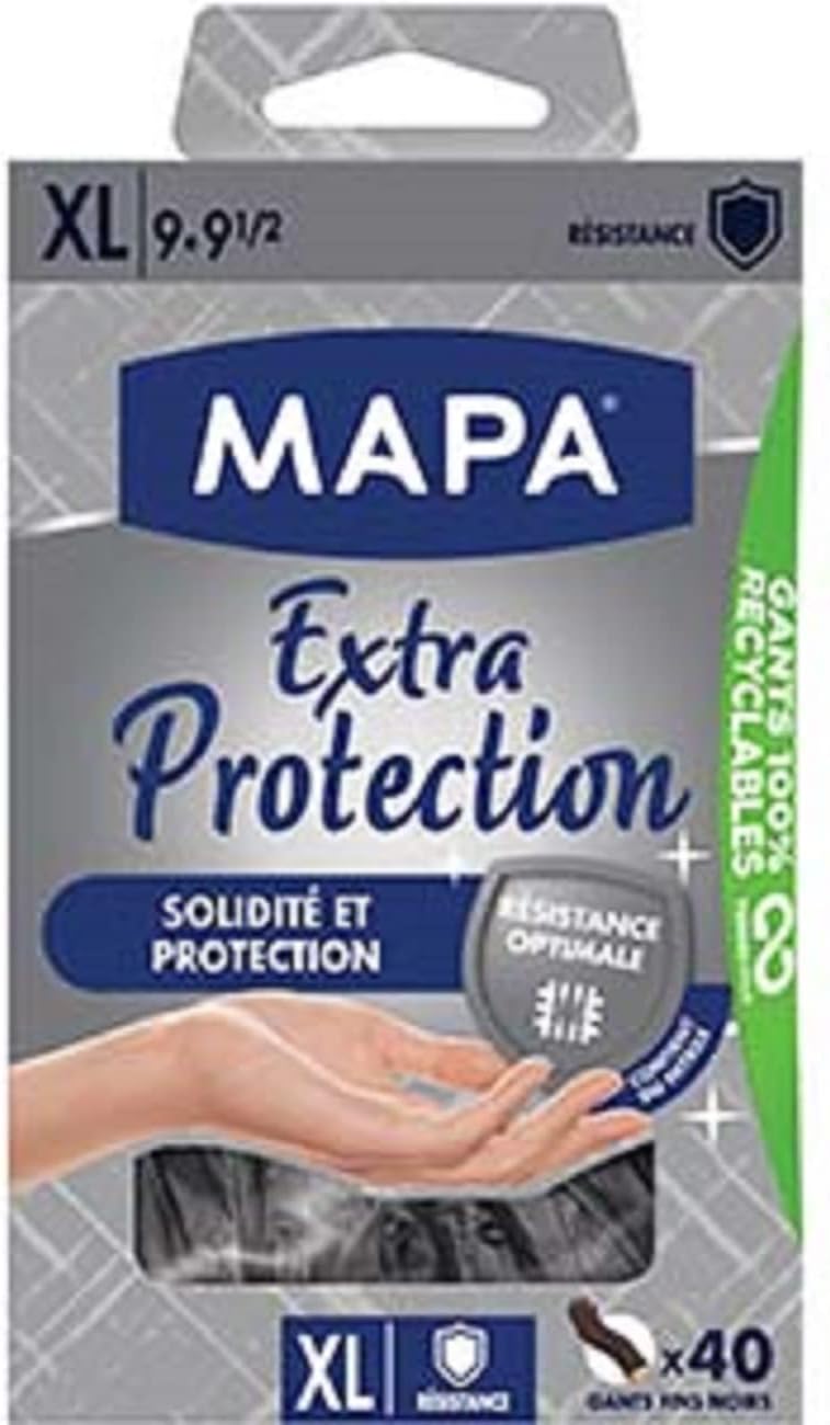 MAPA Extra Protection Gants Fins XL Noir