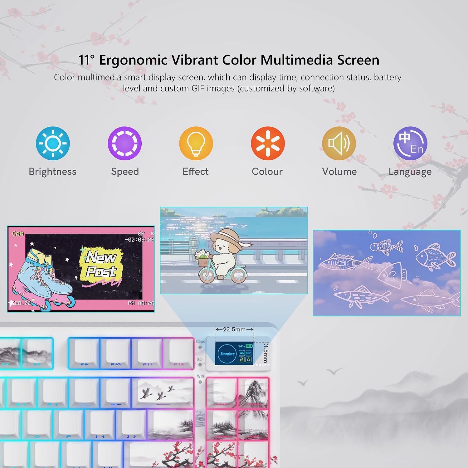 Detalle 1 de Womier 75% Wireless Mechanical Keyboard