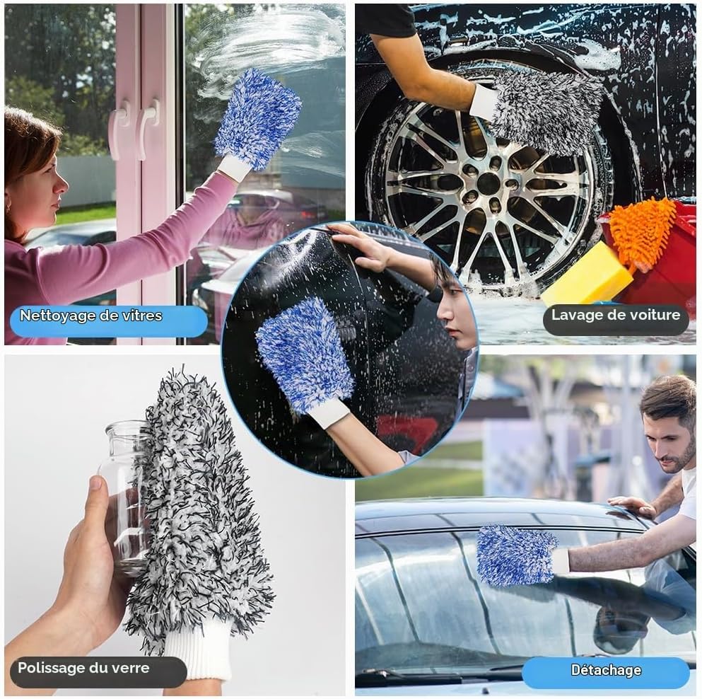 Thumbnail 6 de vsshe U10-SHRST250311-FBA microvezel-autowashandschoenen, 2 stuks, dubbelzijdig