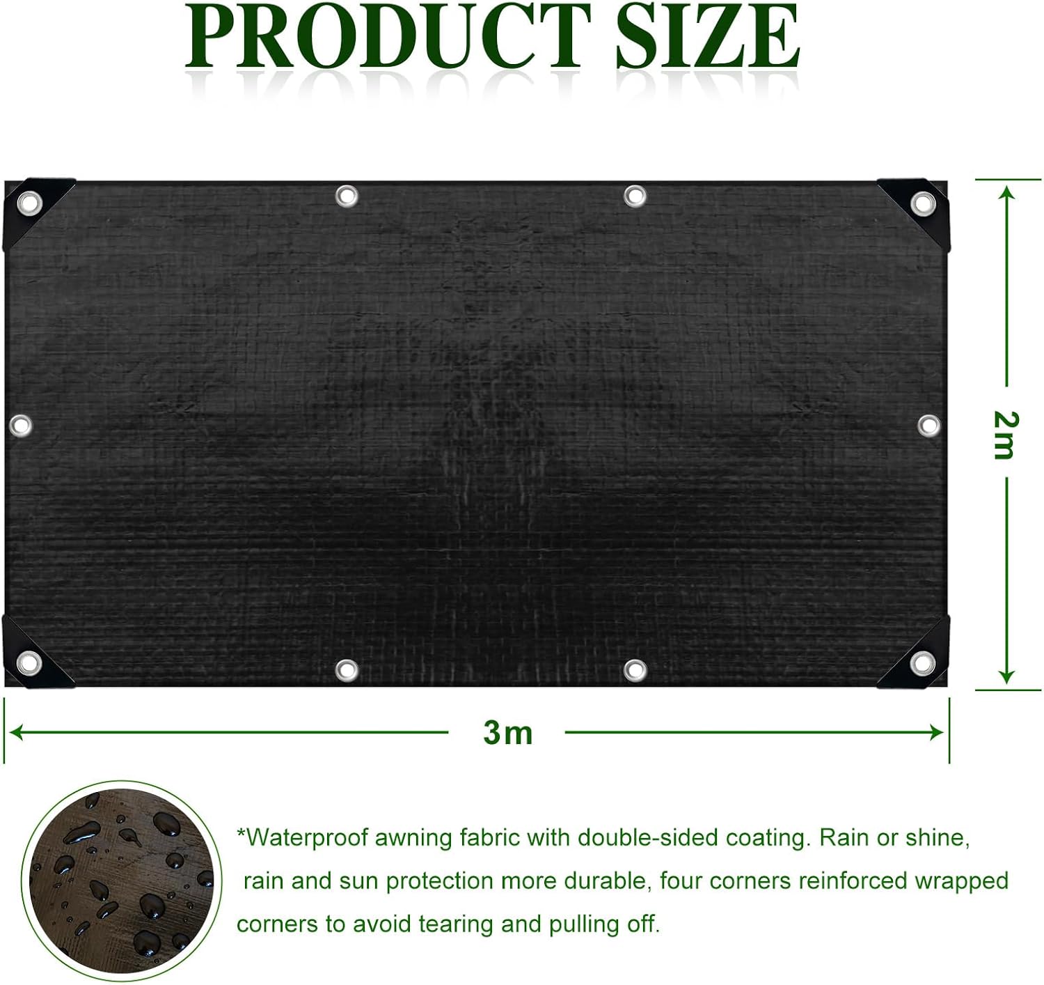Detalle de BXAEYIPOR Bâche imperméable 150 g/m² – résistant et multi-usages