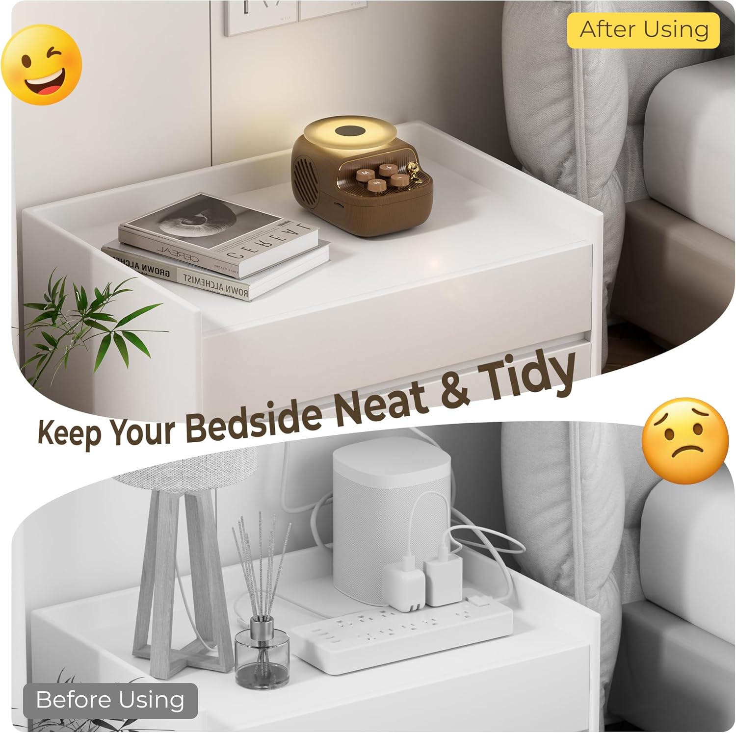 Detalle de COLSUR Mini Bluetooth Speaker: Retro design with night light and portable 5W stereo