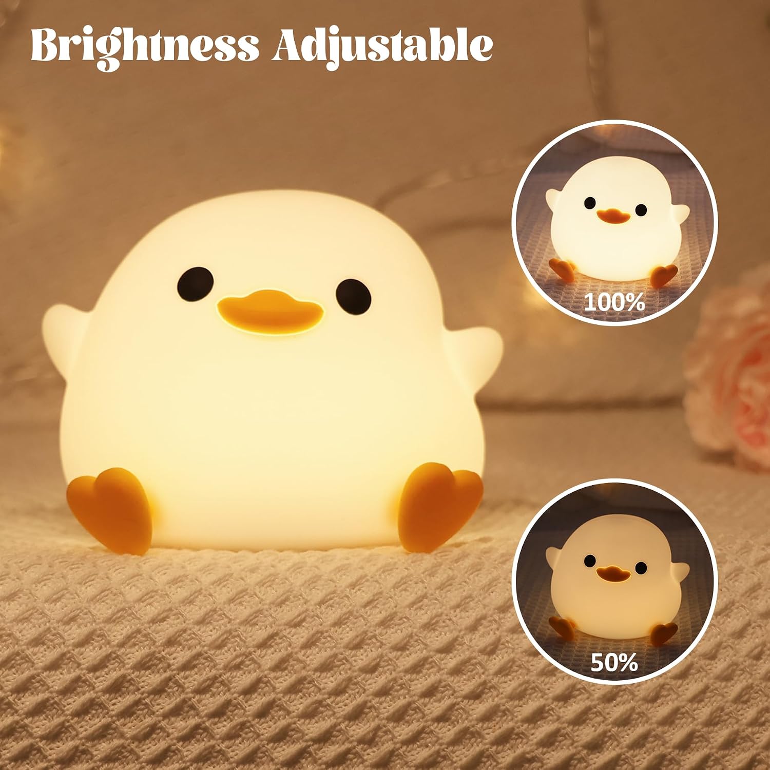 Detalle de YuanDian Dodo Duck LED Nachtlicht – wiederaufladbare Silikon-Entenlampe mit Touch-Sensor