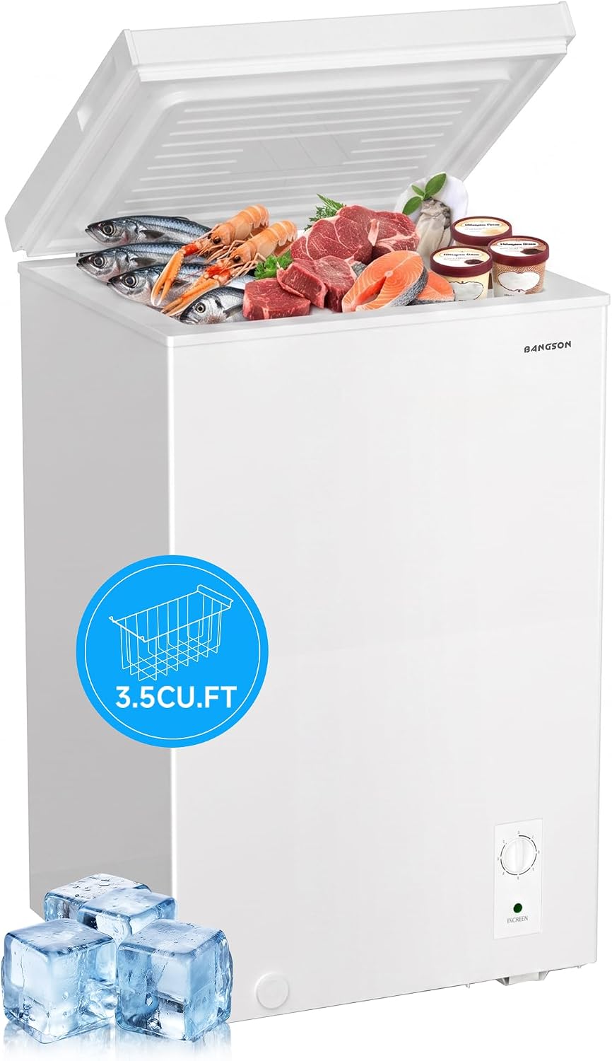 Detalle de BANGSON US-BSF-001 3.5 Cu. Ft. Chest Freezer with Adjustable Temperature