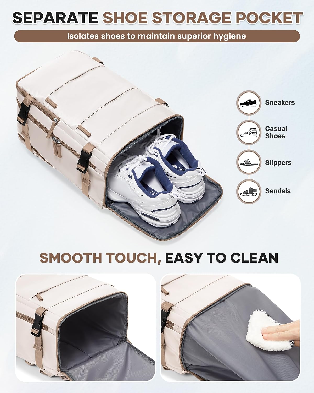 Detalle de HPLQQ Vacuum Backpack Travel Bag with Pump – Ryanair and Easyjet underseat cabin backpack (40x30x20cm)
