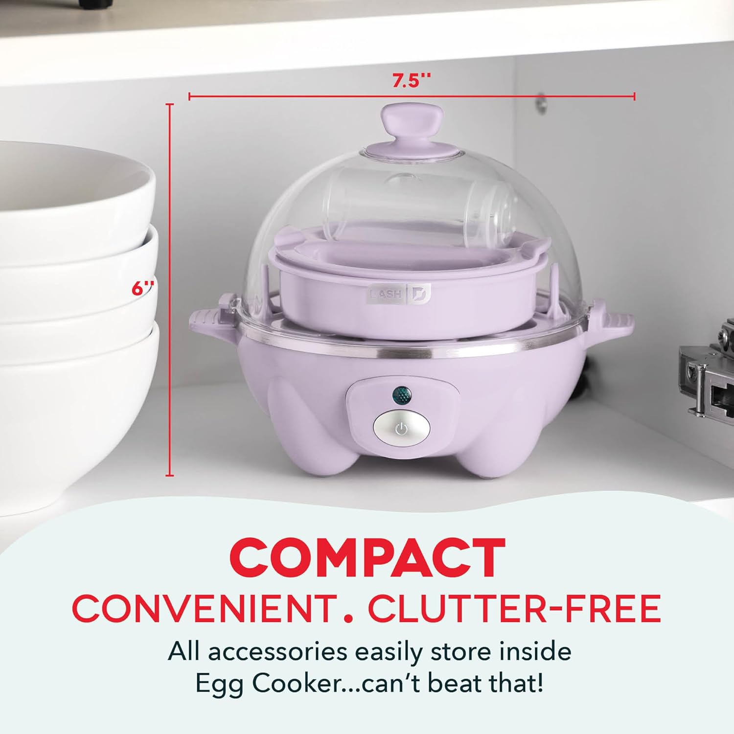 Thumbnail 4 de Dash Rapid Egg Cooker (Lavender) — Boiler, Poacher & Steamer for Up to 7 Eggs