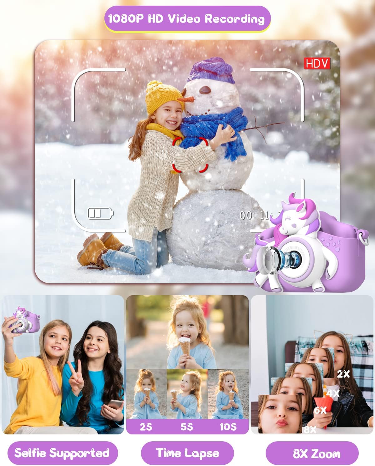 Detalle 2 de Kinderkamera Gofunly 1080P mit 2,0-Zoll