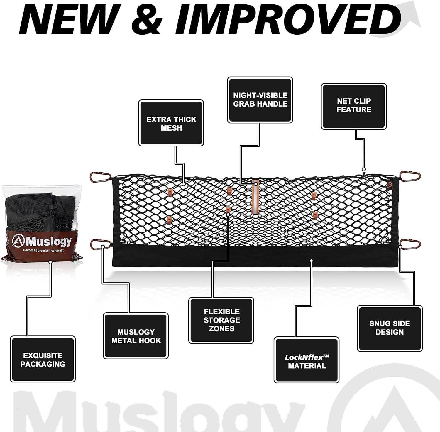 Detalle de Muslogy Ford F-150 Truck Bed Cargo Net and Trunk Netting