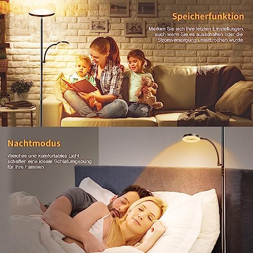 Thumbnail 6 de Yikuneng 42W Lampadaire LED Dimmable – 3600 lm, télécommande et contrôle tactile, tête orientable