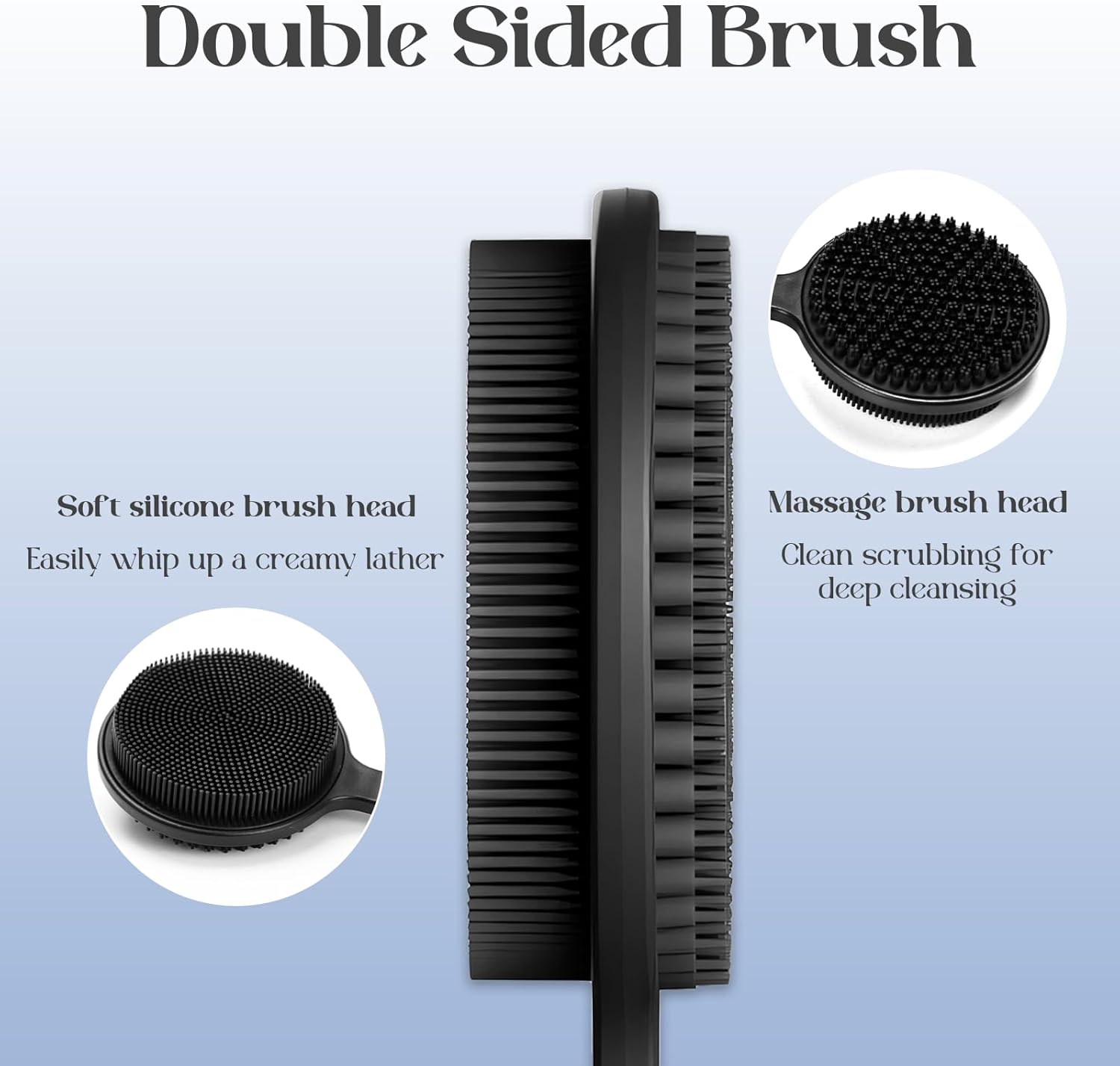 Detalle de Wiseten Silicone Body Scrubber 15.7–23.6" extendable