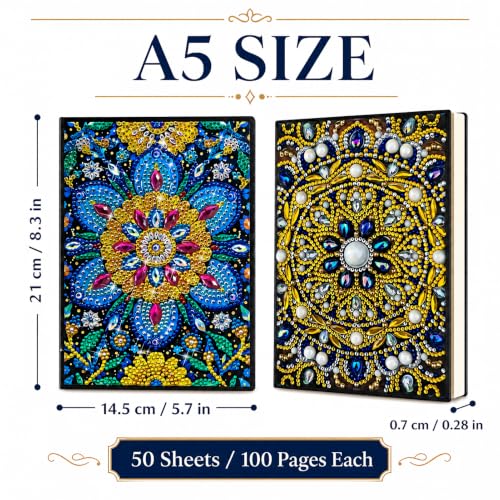 Thumbnail 2 de JATOK 2 Pack Diamond Painting Notebooks for Girls – A5 Blank Journals with Gem Art Craft Kits
