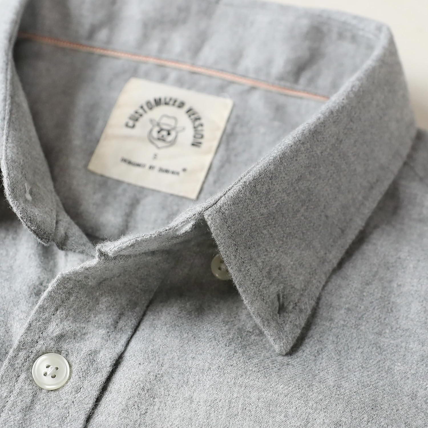 Detalle 2 de Dubinik Flanellhemd Langarm für Herren – 100% Baumwolle, 6 oz, kariert