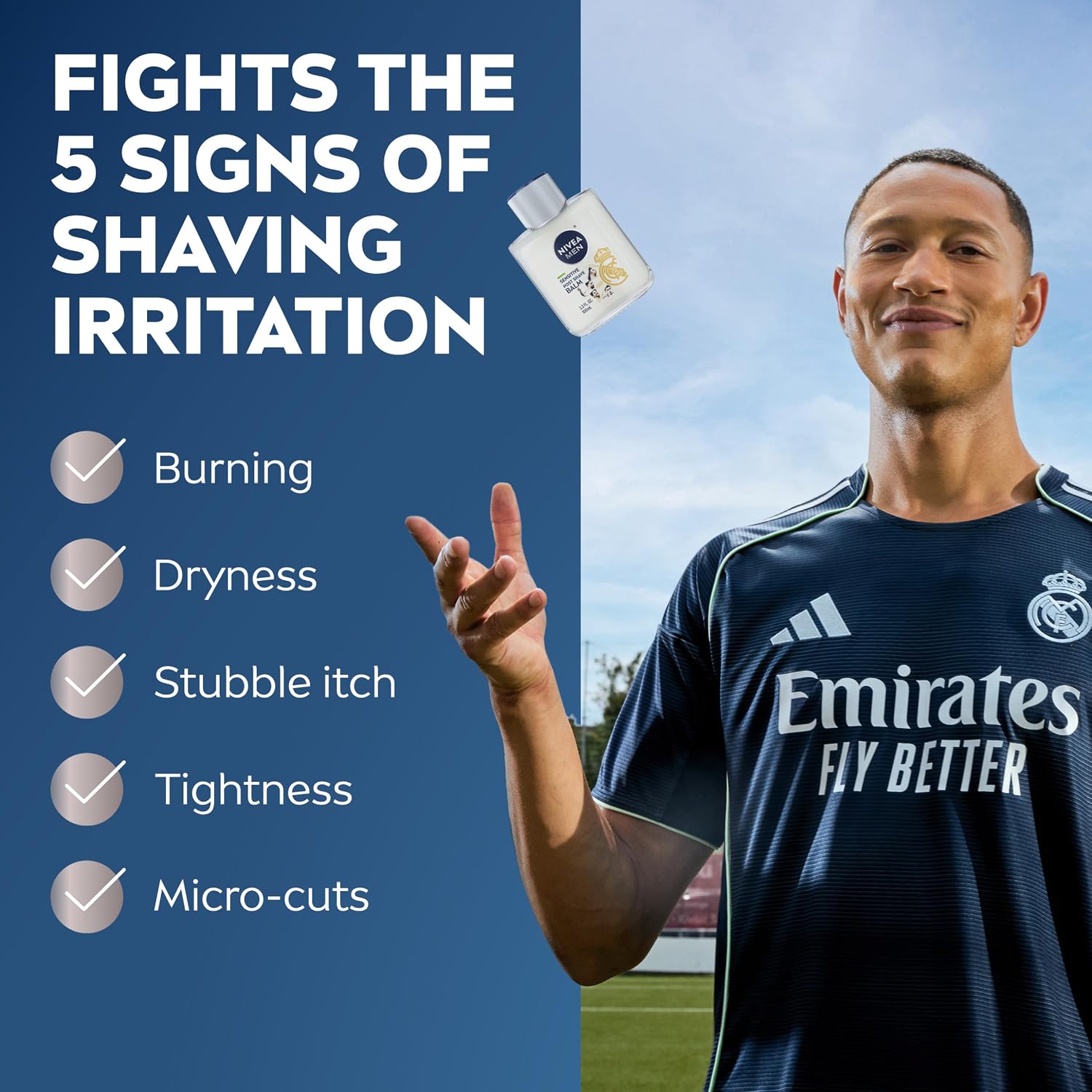 Detalle 2 de NIVEA MEN Sensitive Post Shave Balm, Alcohol-Free, 3-Pack