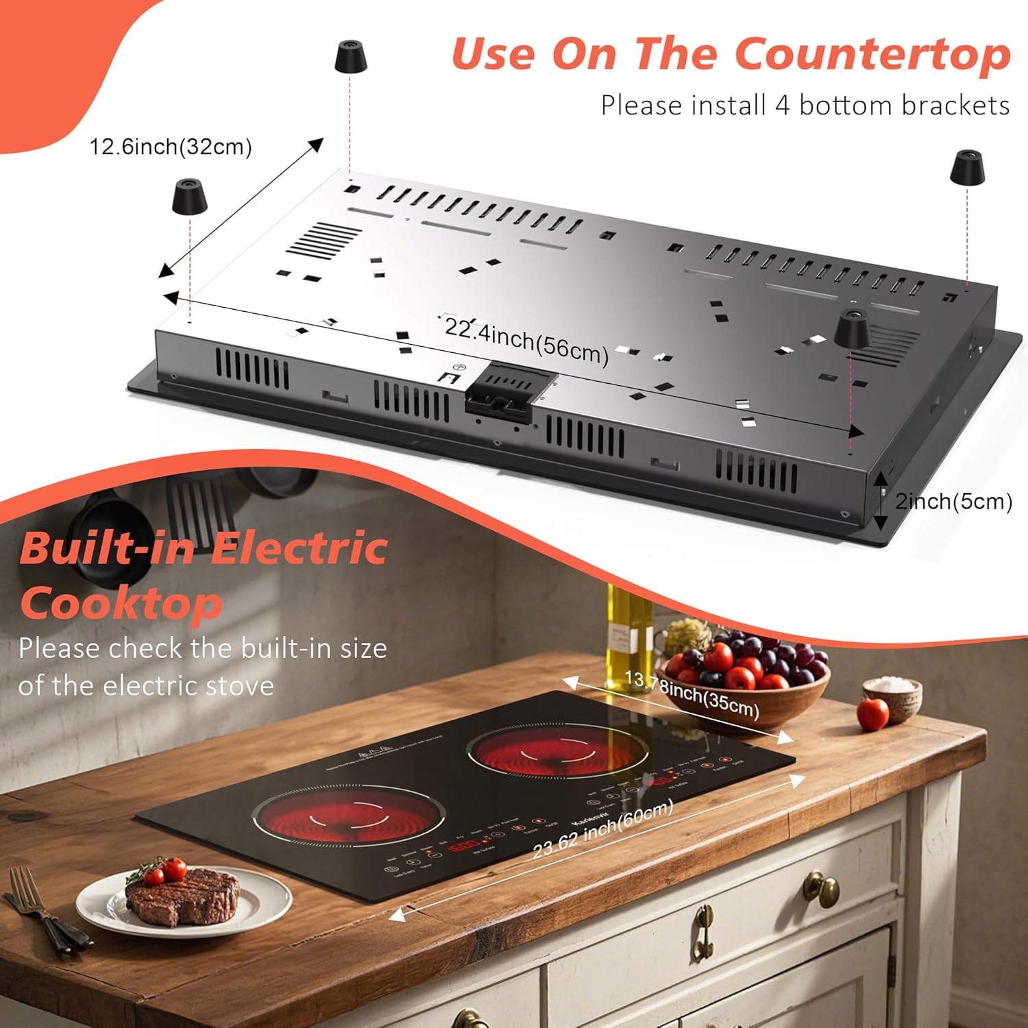 Thumbnail 6 de Karienvir KEC-PF602SGB-US 2-Burner Electric Cooktop, 110V, 2000W