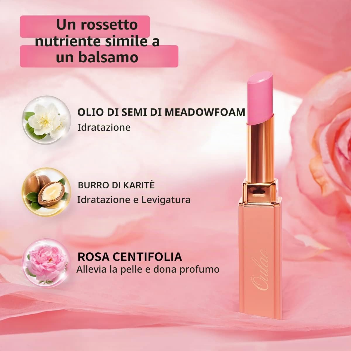 Thumbnail 5 de Oulac Rossetto Nutriente Viola: labbra idratate e pigmentate, vegano e delicatamente volumizzate