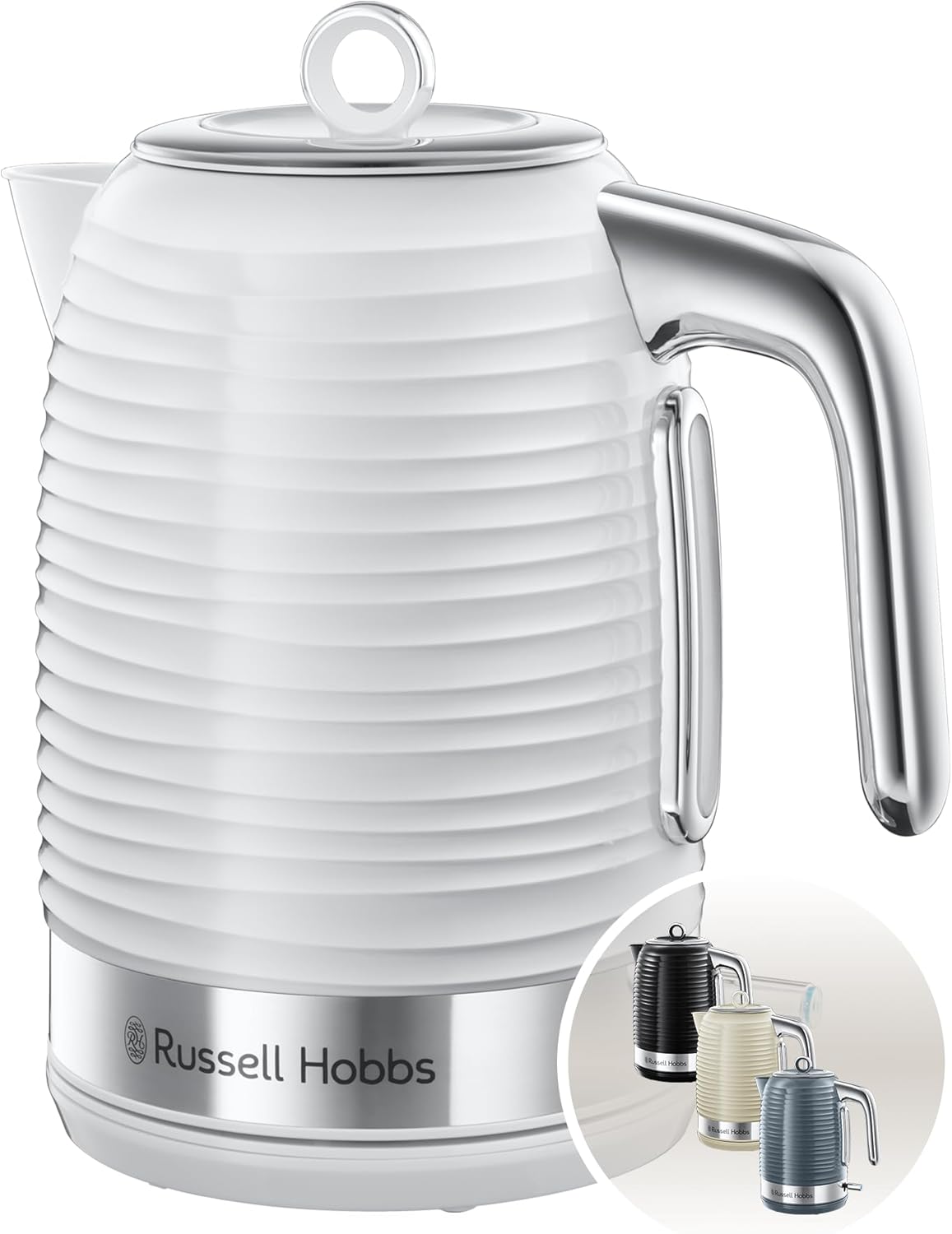 Detalle de Russell Hobbs Inspire 4 Slice Toaster (Grey Textured High Gloss) – 1800W with Extra Wide Slots