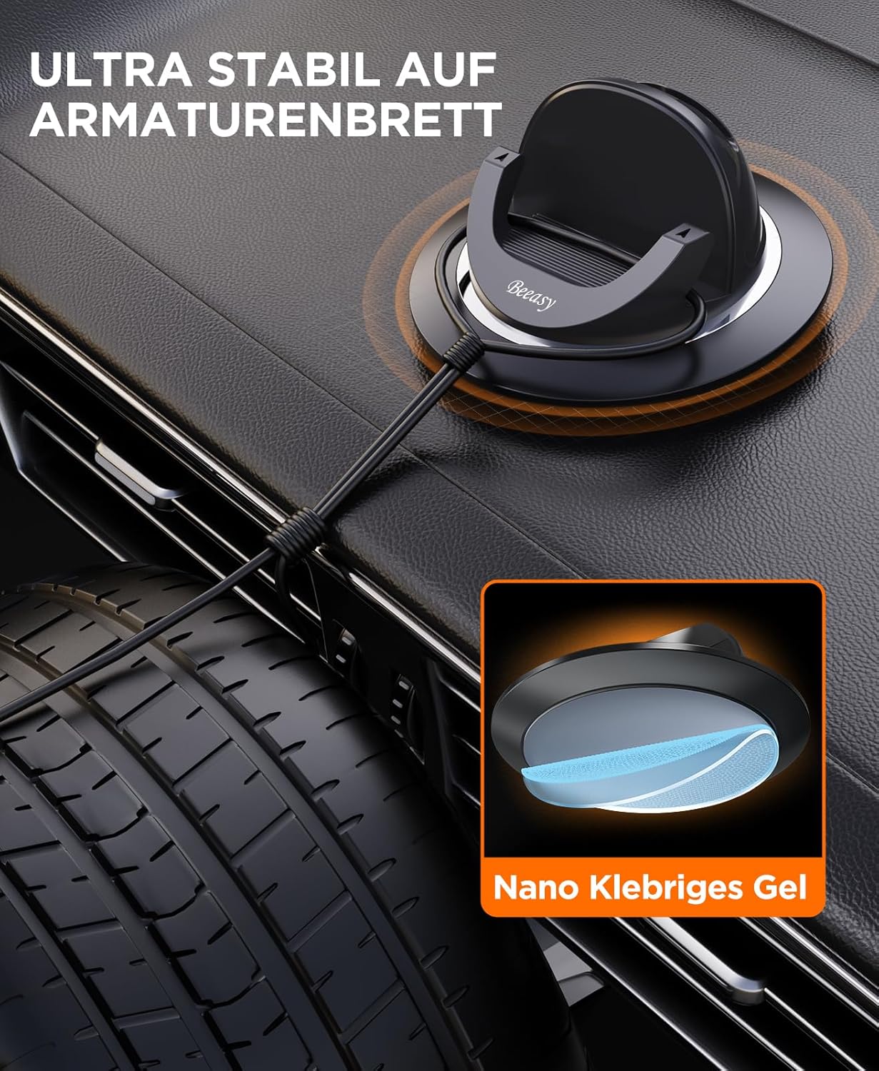 Detalle 2 de Beeasy Handyhalterung Auto 360° für 4–7 Zoll