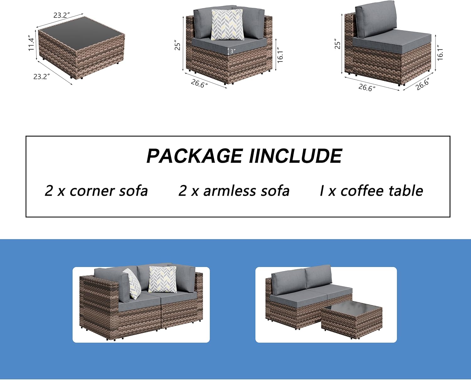 Detalle 2 de Shintenchi Patio Furniture Set, 5-Piece