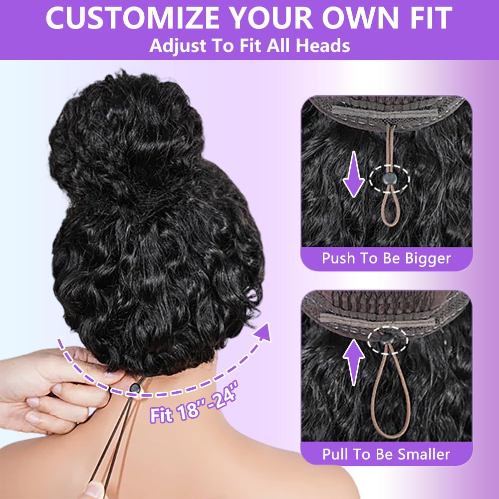 Thumbnail 6 de QUANDIAN Wear and Go Glueless Wigs: 26" Deep Wave 7x5 HD Lace Front, 210% Density, 3D Dome Cap