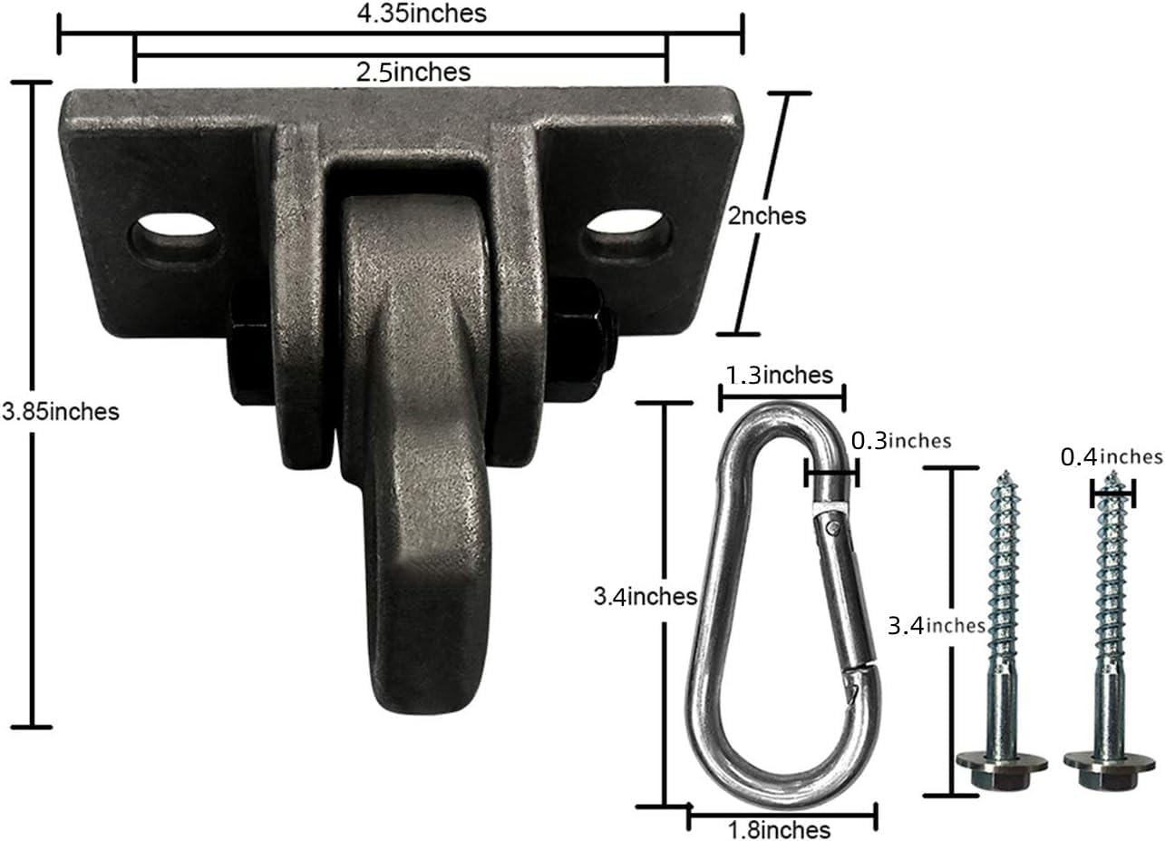 Thumbnail 2 de ABUSA Heavy-Duty Swing Hangers, 4-Pack, Aluminum with Smooth-Rolling Bearings