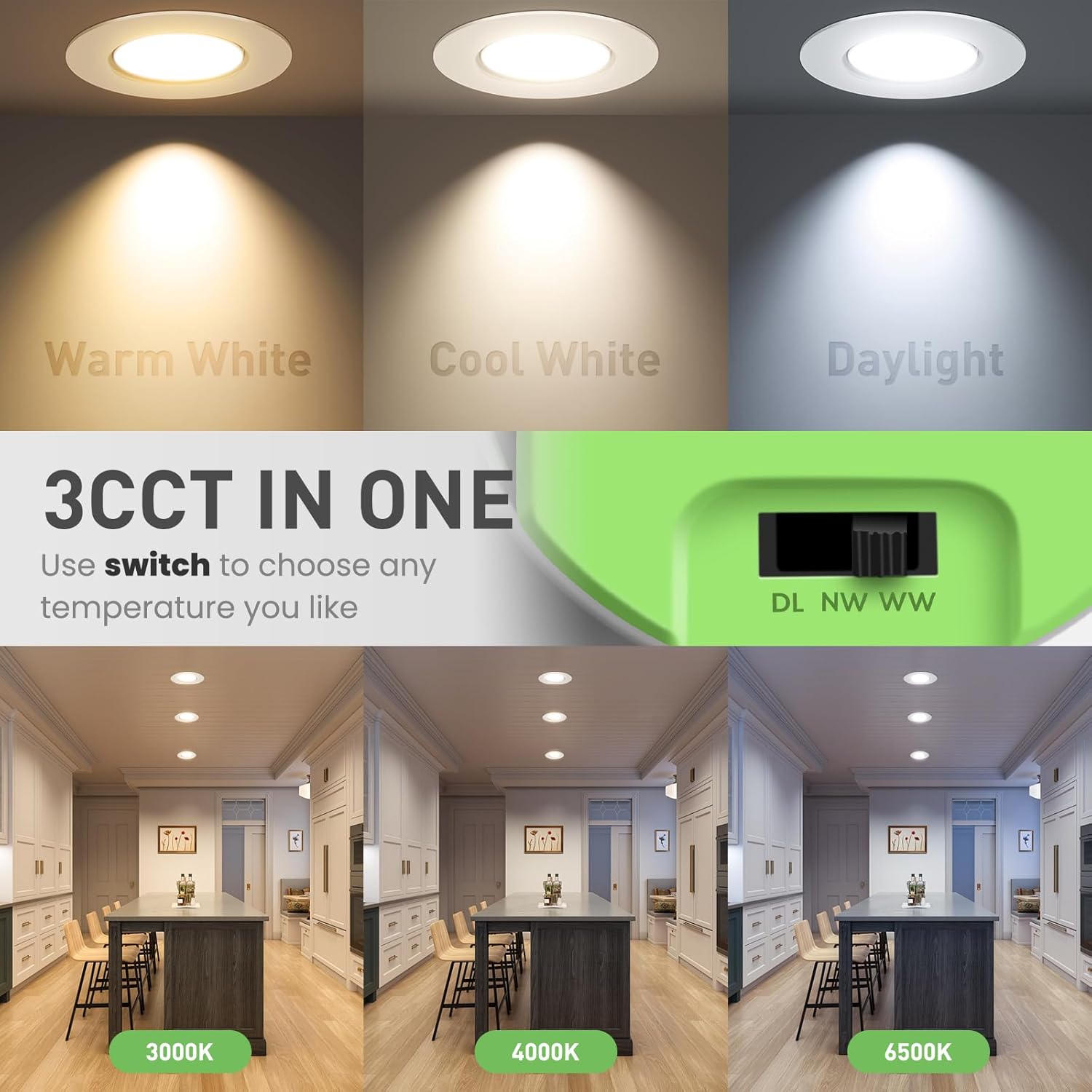 Thumbnail 3 de ALUSSO Fire Rated LED Downlights 6W – 600lm, 3CCT Colour Selectable, IP65, Dimmable (6 Pack)