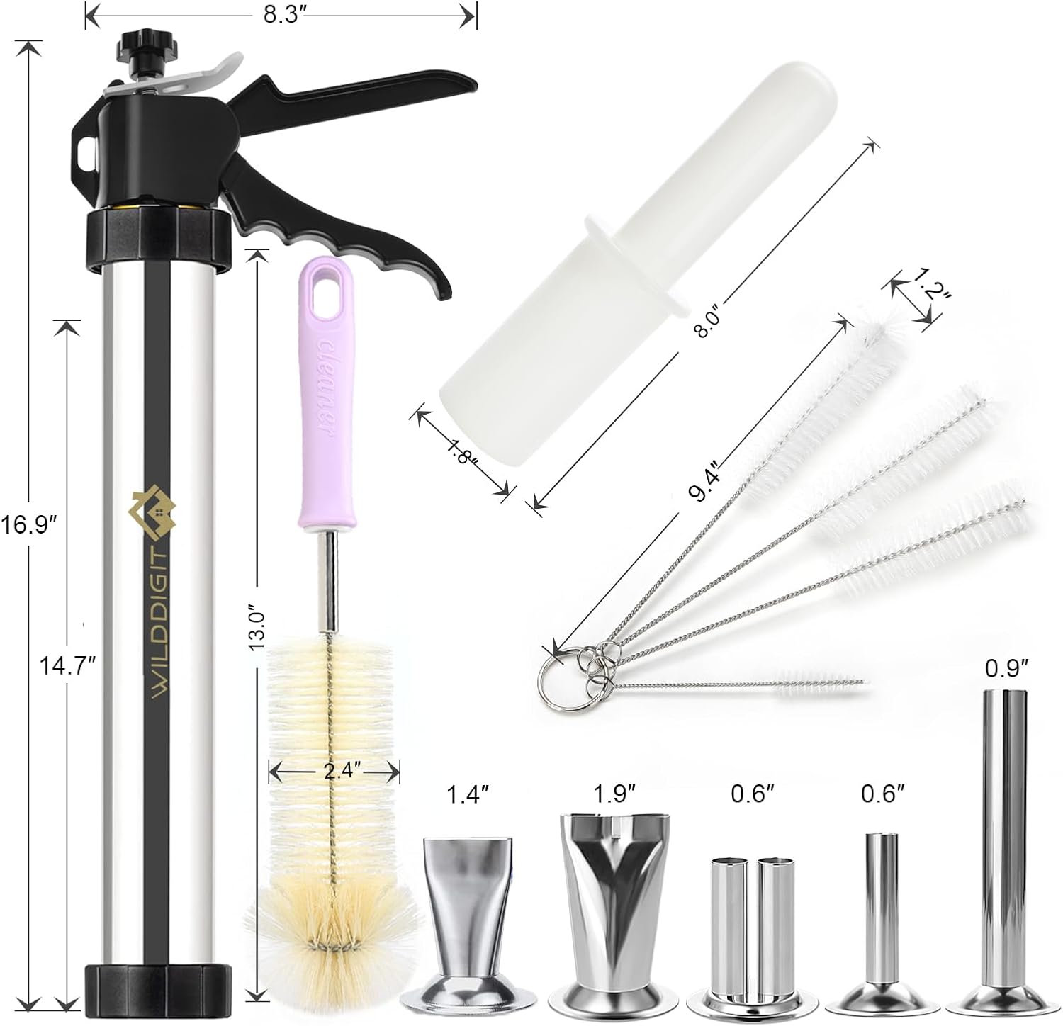 Thumbnail 2 de WILDDIGIT Professional Beef Jerky Gun Kits: Stainless Steel Jerky Cannon with 5 Nozzles