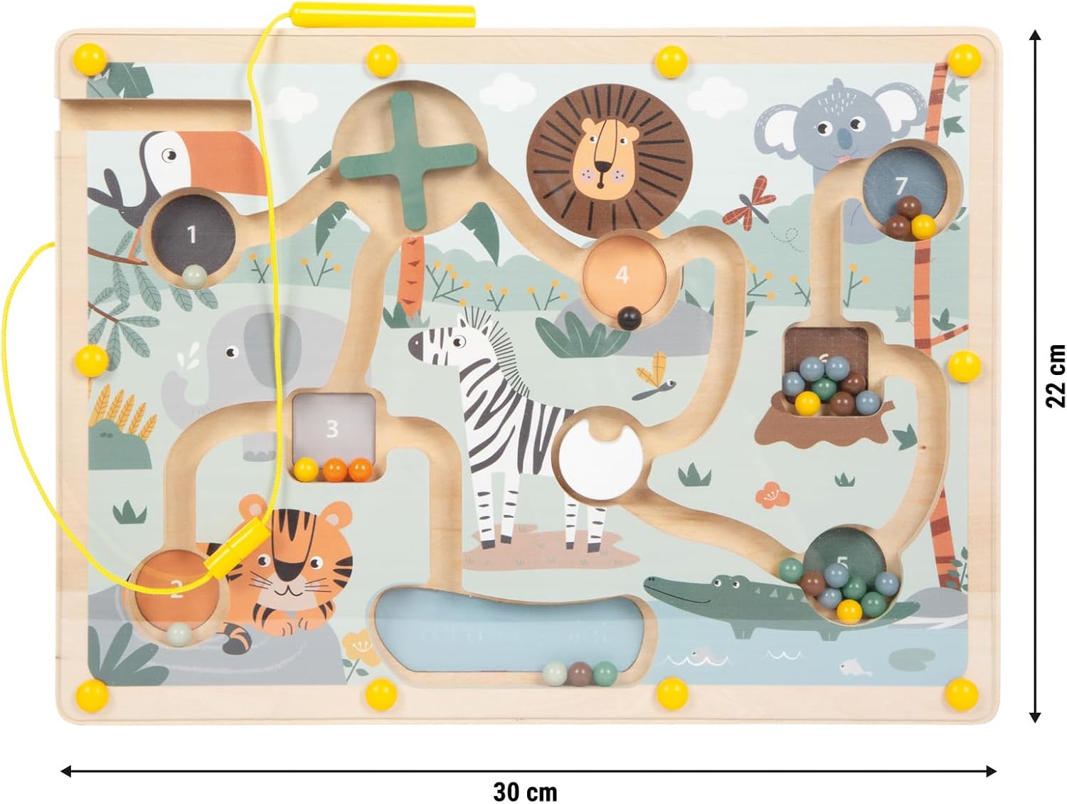 Detalle de Small Foot Magnetisches Labyrinth Safari – Motorikspiel aus FSC®-Holz, ab 2 Jahren