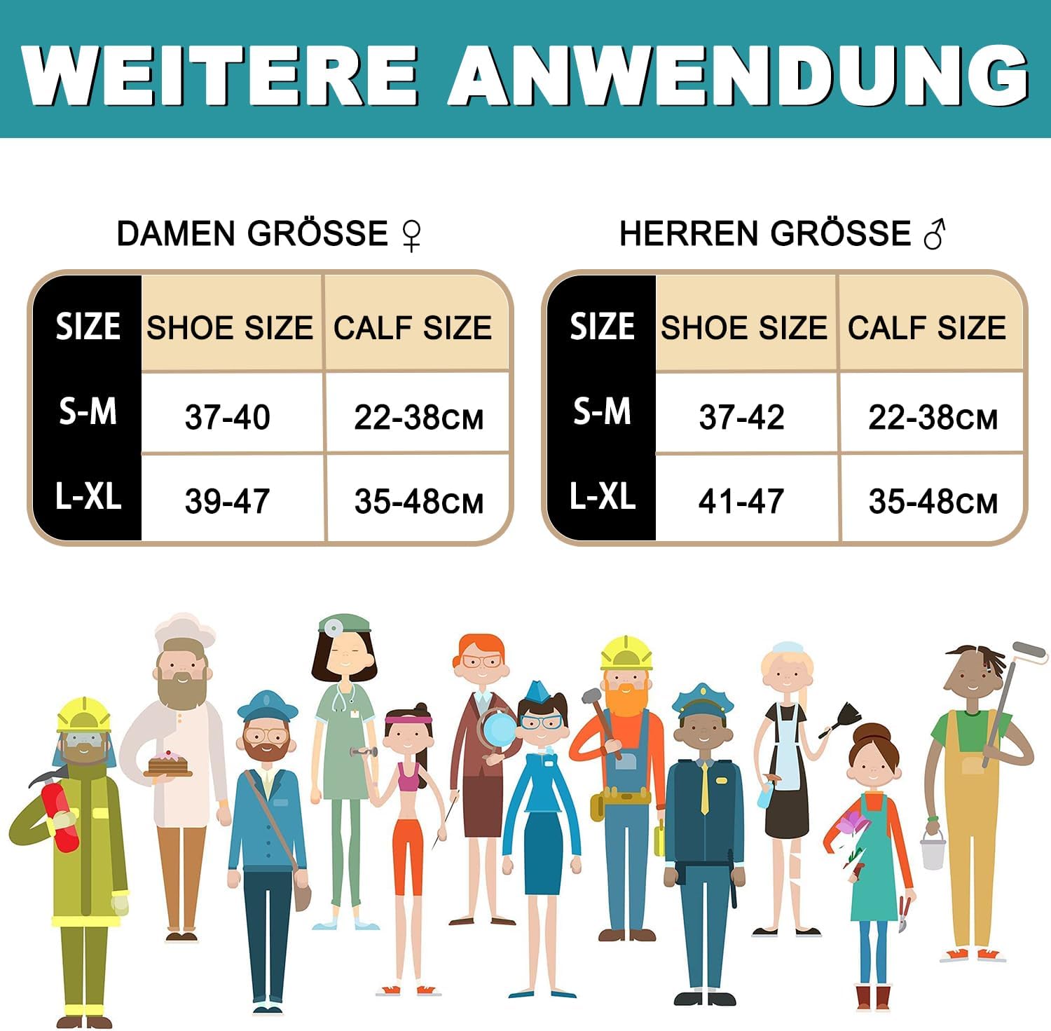 Detalle 2 de ACTINPUT Kompressionsstrümpfe – 7 Paar Kniestrümpfe, unisex, Unterstützung für Sport, Reise und Alltag