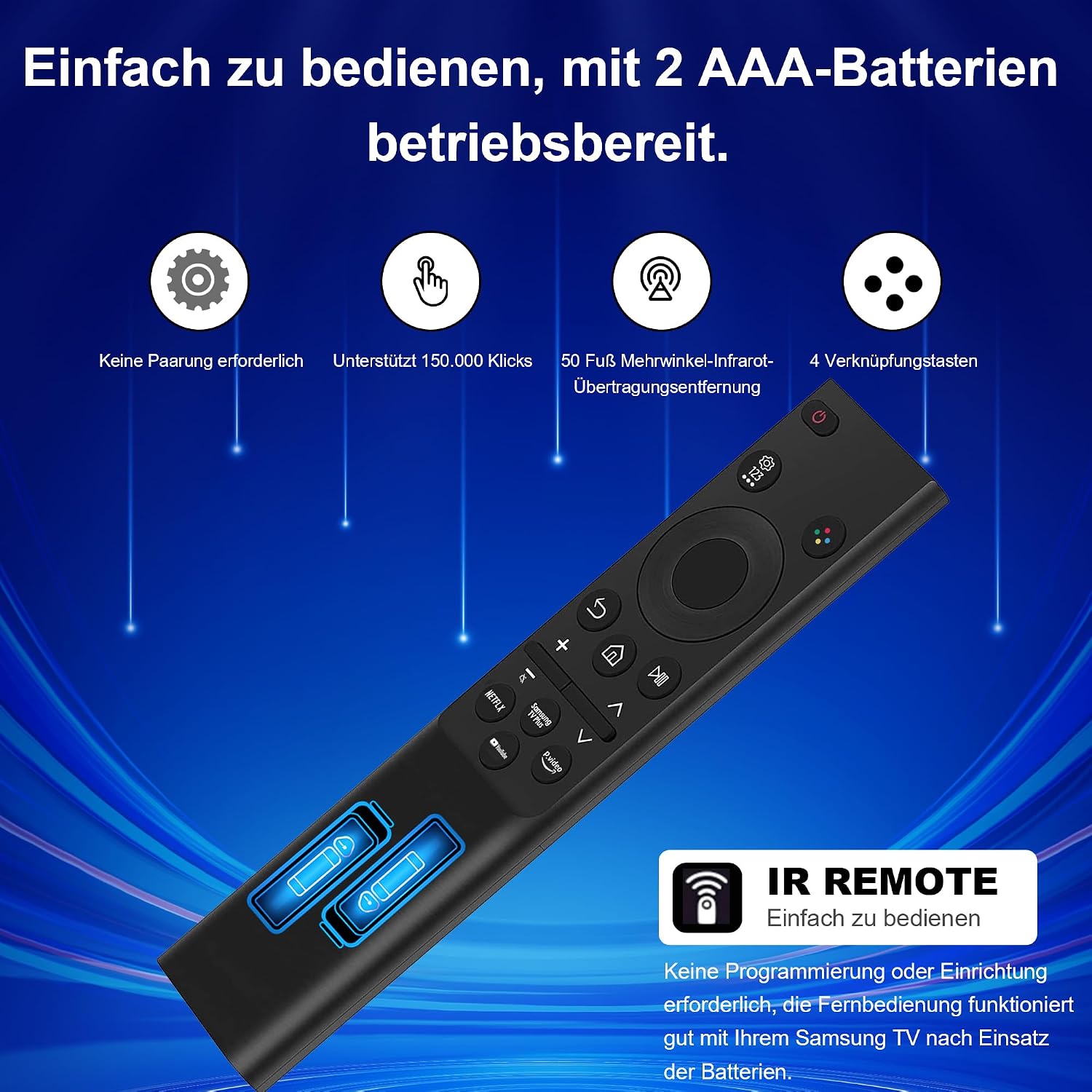 Thumbnail 6 de Universal-Fernbedienung für Samsung TV – Ersatzfernbedienung für Crystal QLED OLED Curved HDTV 4/8K