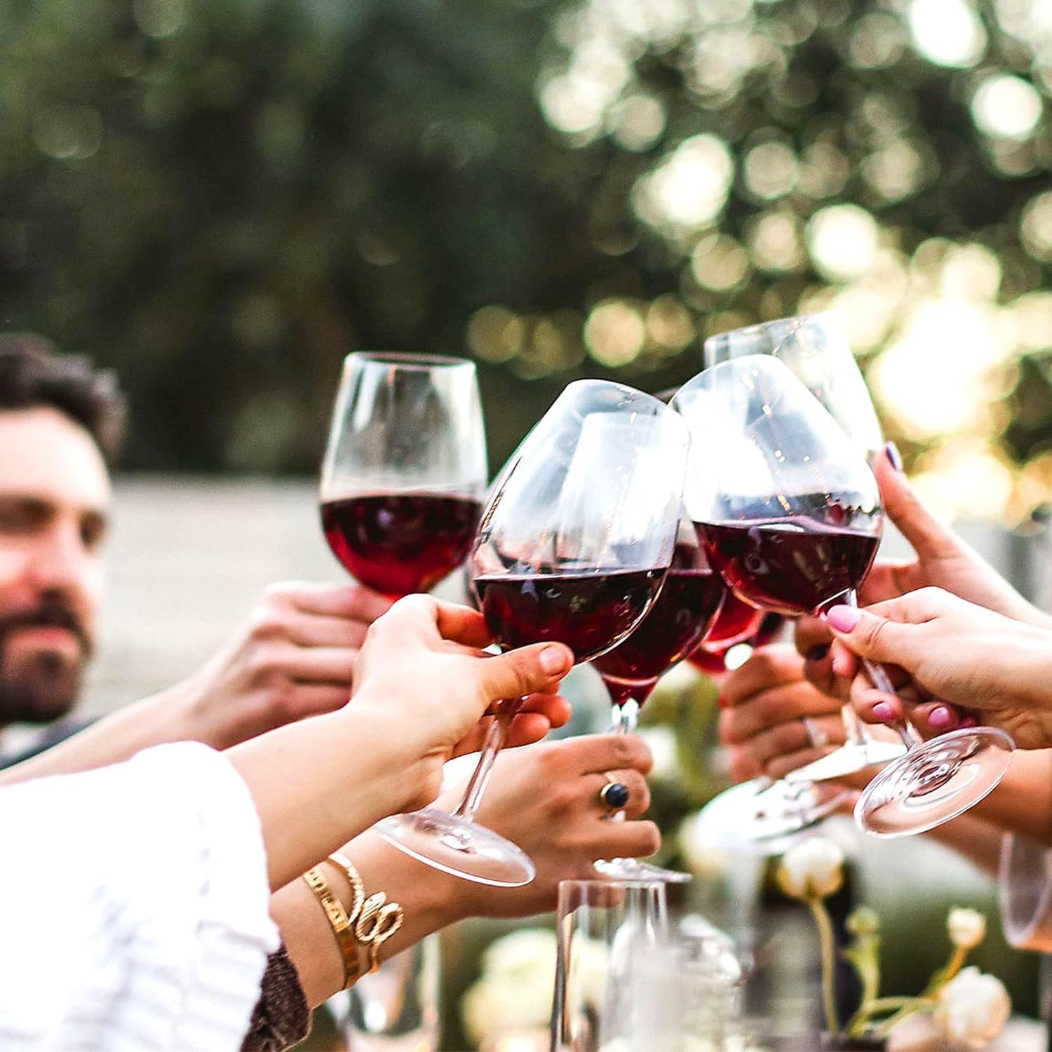 Thumbnail 6 de FWEEK 4er Set Rotweingläser aus Kunststoff (580 ml) – unzerbrechlich, wiederverwendbar