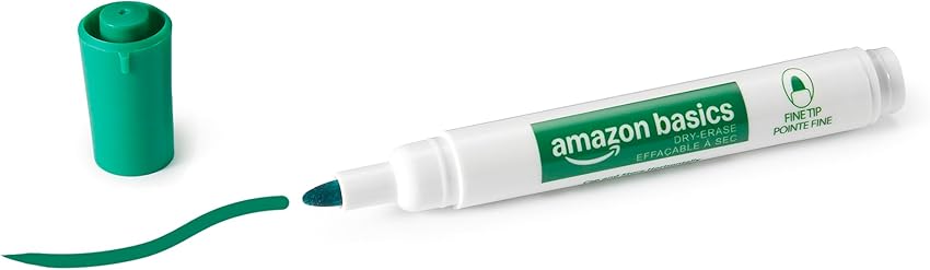 Detalle 2 de Amazon Basics Low-Odor Dry Erase, punta fina 36 unidades 🖊