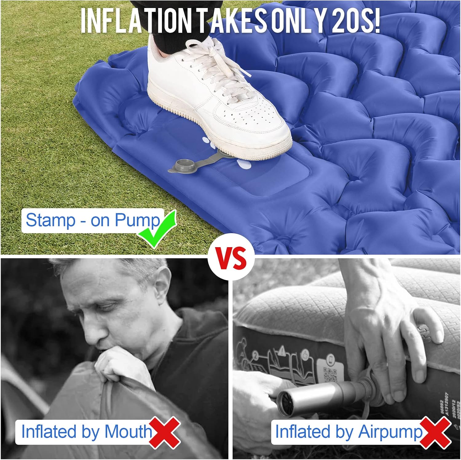 Thumbnail 2 de MOXILS DM-SLP02 Inflatable Sleeping Pad with Built-In Foot Pump