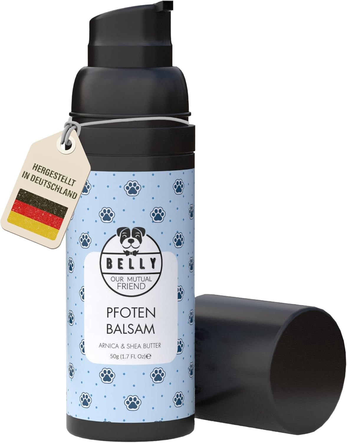 Detalle de Belly® Pfotenbalsam Hund – 50 ml, Winterpfotenpflege gegen Eis, Streusalz und Trockenheit
