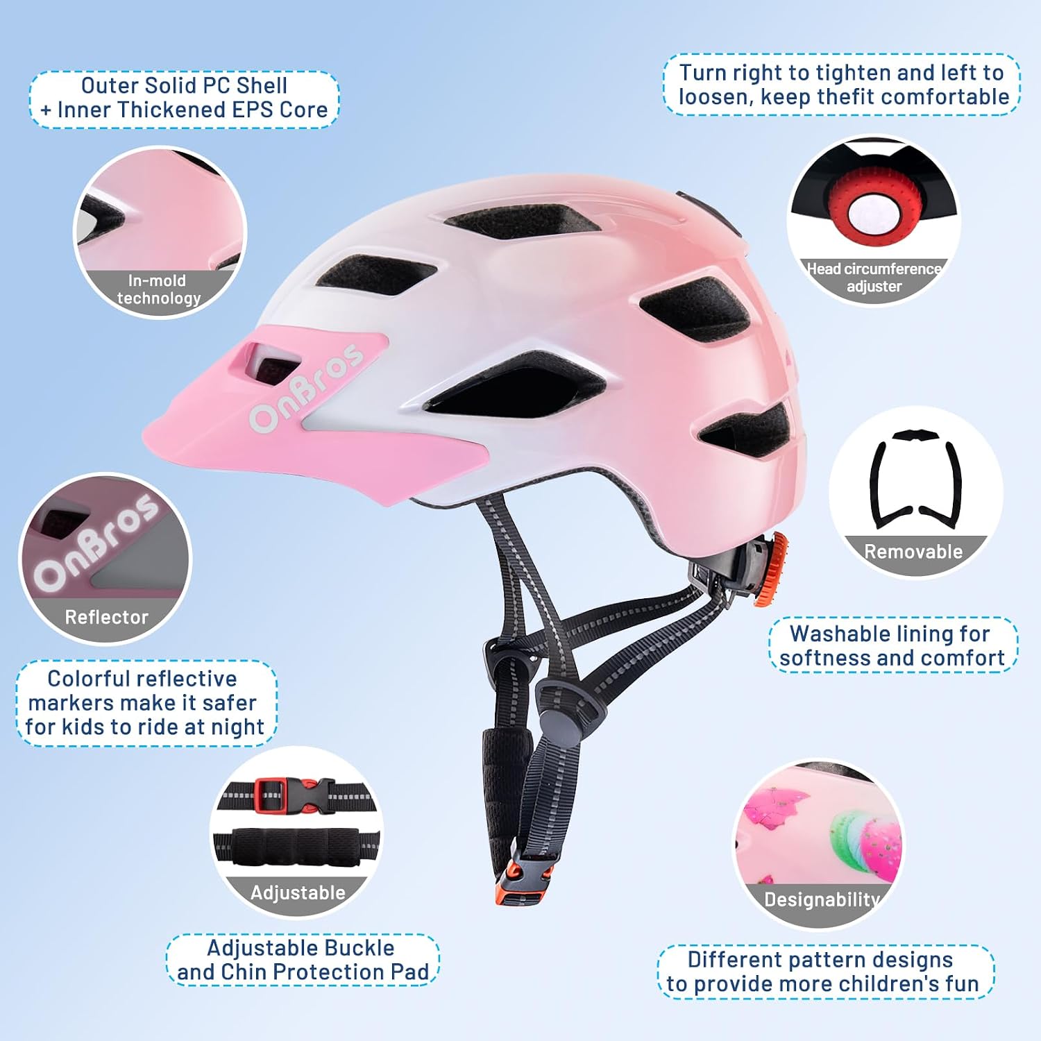 Thumbnail 3 de OnBros Kids Bike Helmet