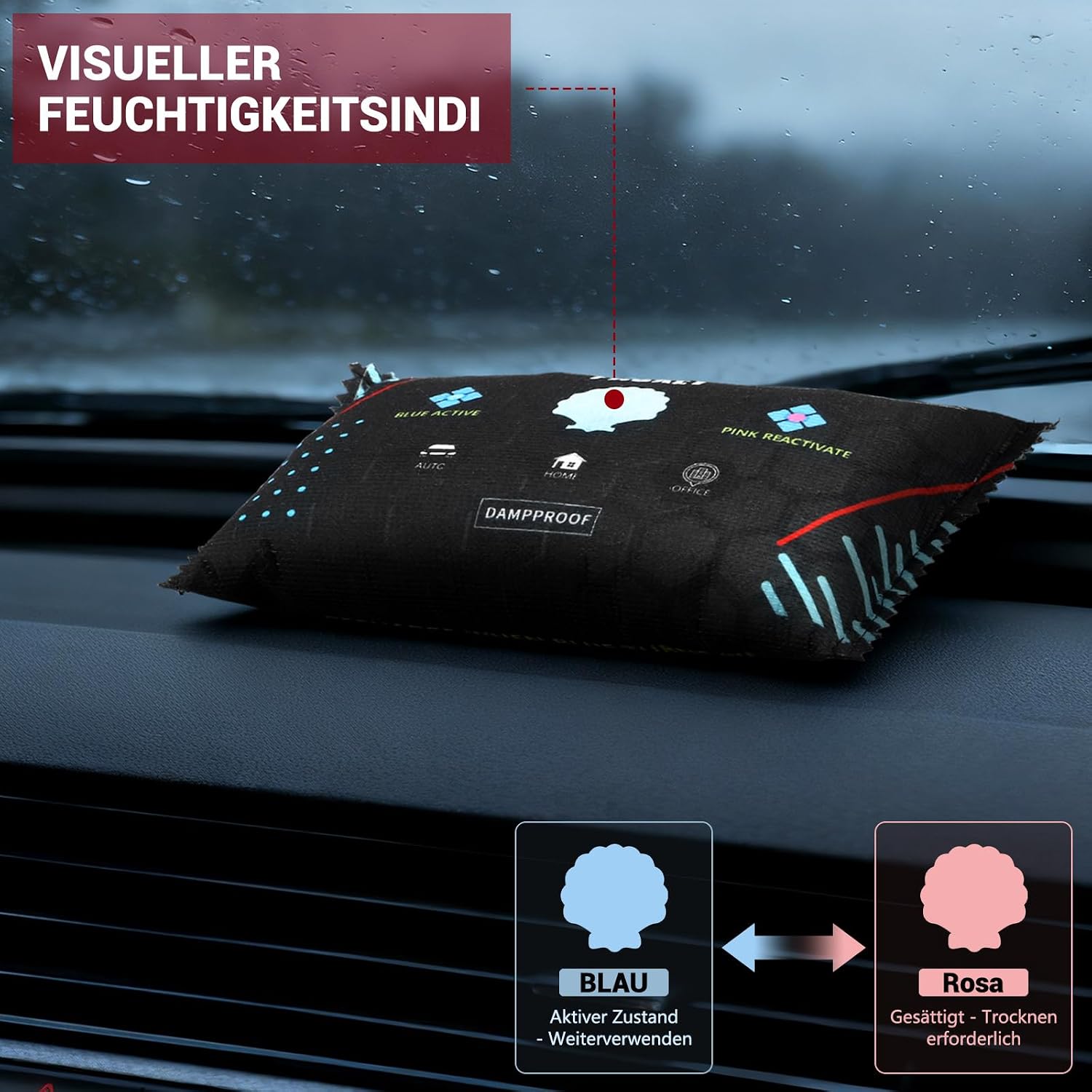Detalle 2 de InemzTal IT-XSB-10105355 Reusable Car Dehumidifier Bags, 2 x 400 g