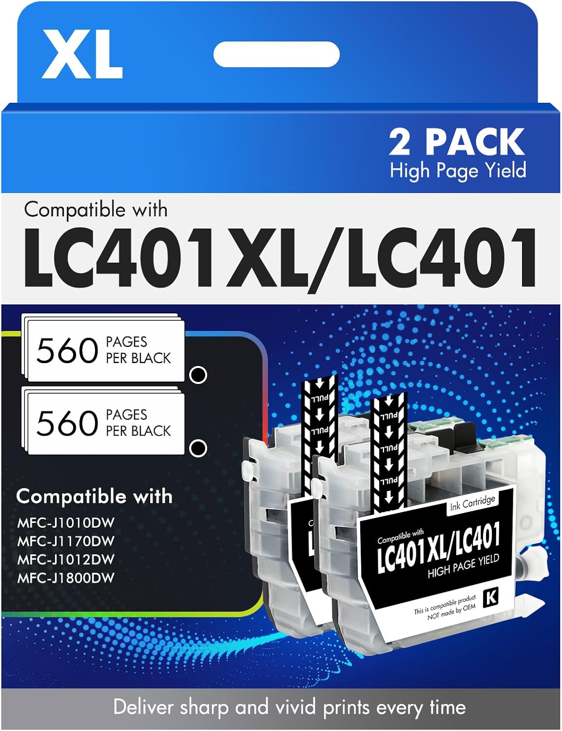 Detalle de LC401XL Black Ink Cartridges, 2-Pack