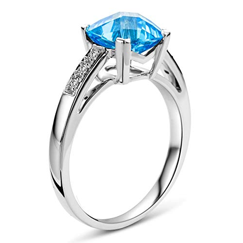 Detalle 2 de Miore Women's Engagement Ring 9 Carat White Gold with Diamonds (0.06 ct)