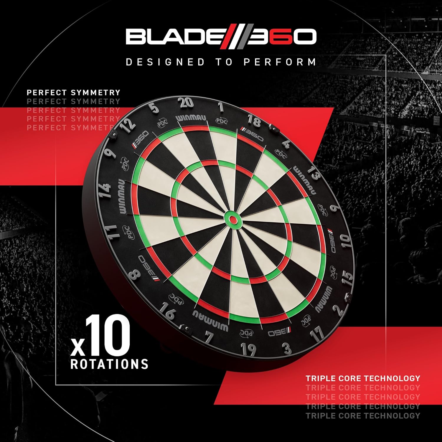Thumbnail 1 de Winmau Blade 360 Dart Board – PDC Professional with Triple Core Technology