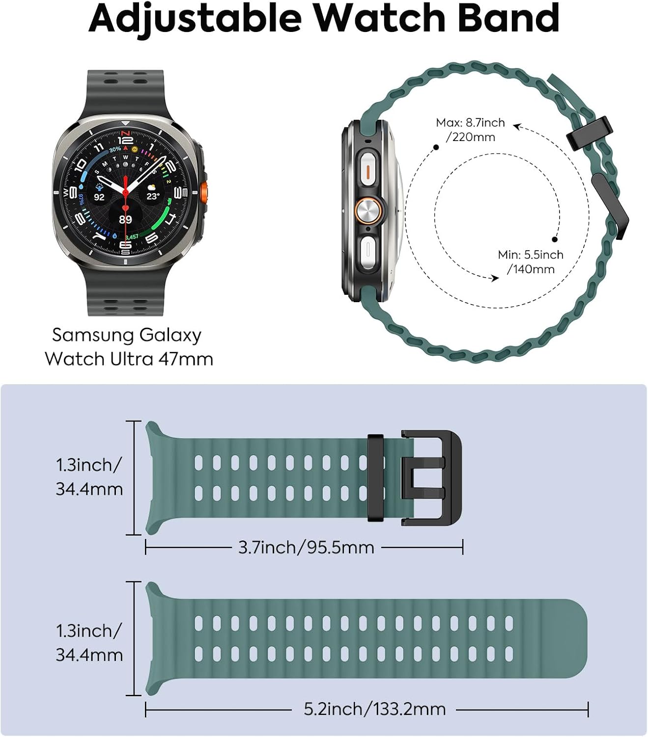 Detalle 2 de MoKo Upgraded Ocean Armband for Galaxy Watch Ultra 47mm