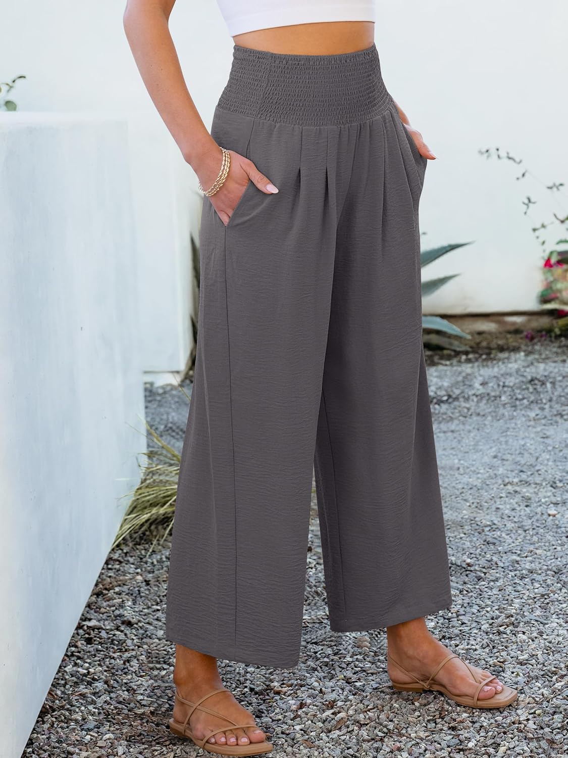 Thumbnail 5 de ANRABESS Palazzo Wide-Leg Pants for Women - High-W waist, Summer Beachwear with Pockets