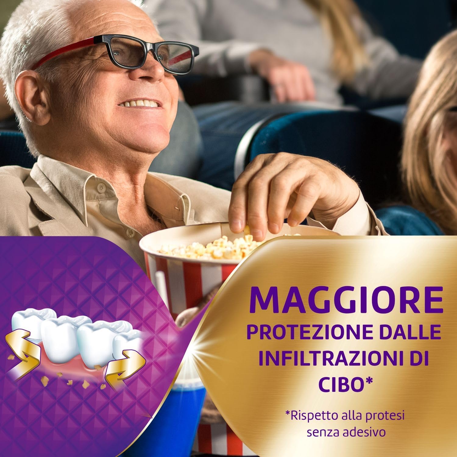 Detalle de Polident Super Tenuta + Sigillante: Adesivo per Protesi Dentale, 12 Ore di Tenuta, Gusto Neutro, Pacco 3x40g