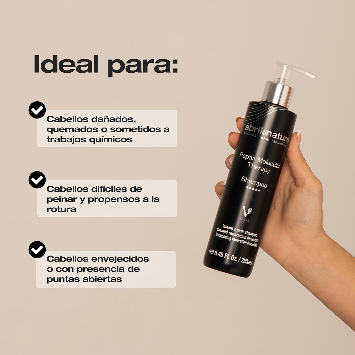 Detalle 2 de Abril Et Nature Champú Molecular Therapy 1000ml